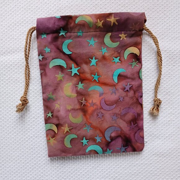 Star Moon Celestial Tarot Gemstone Rune Fabric Pouch Bag - Picture 11 of 11